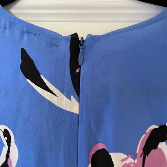 Yumi Kim Floral Silk Dress, blue/black/purple/white, petite XS - Picture 8 of 9